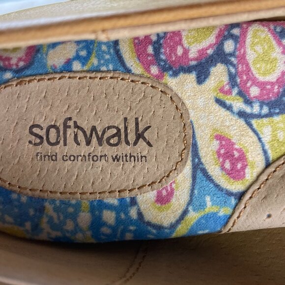 SoftWalk Tan leather memory round toe foam ballerina flats, Size 6.5 - Picture 3 of 7